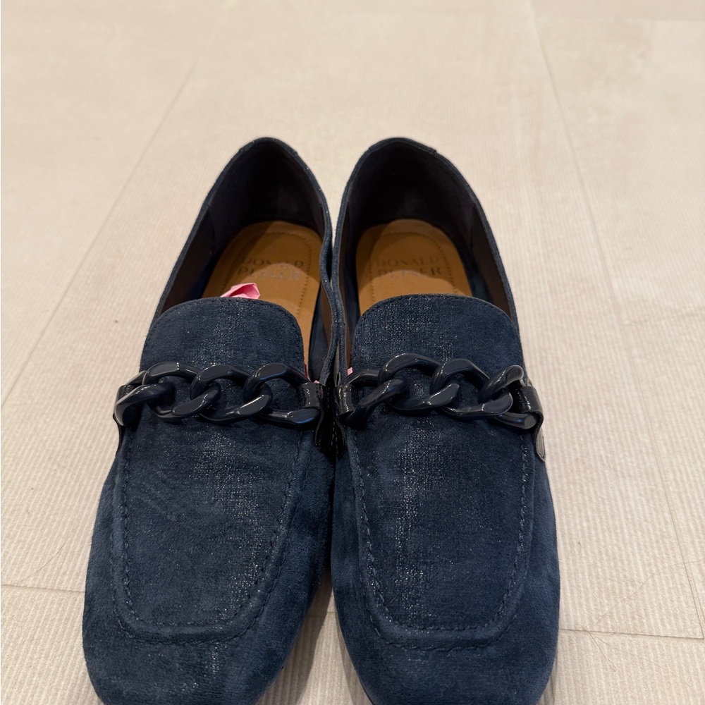 Donald J. Pliner Navy Suede Loafers